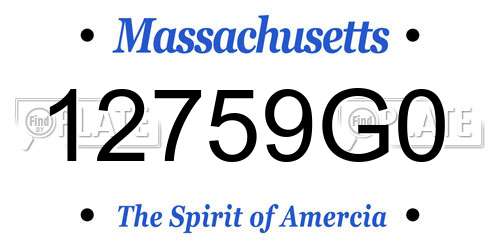 12759G0 Massachusetts License Plate