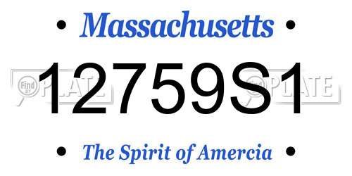 12759S1 Massachusetts License Plate