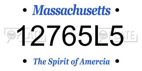 12765L5 Massachusetts License Plate