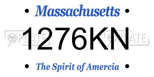 1276KN Massachusetts License Plate