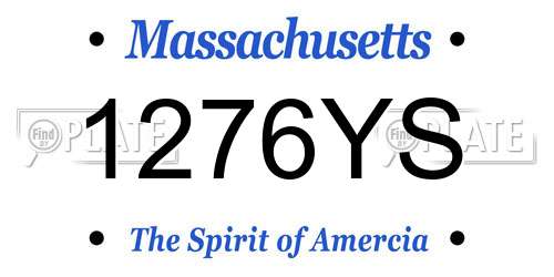 1276YS Massachusetts License Plate
