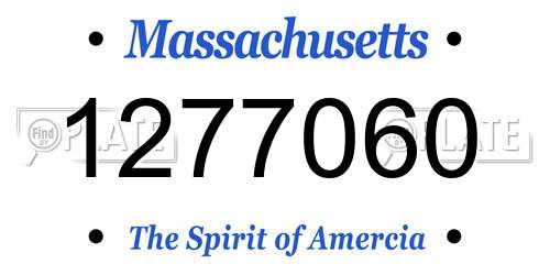 1277060 Massachusetts License Plate