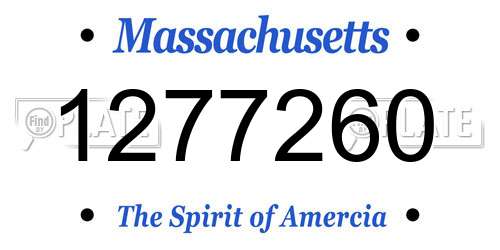 1277260 Massachusetts License Plate