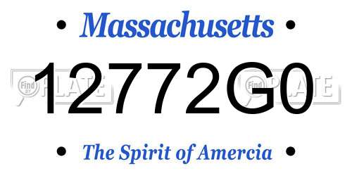 12772G0 Massachusetts License Plate
