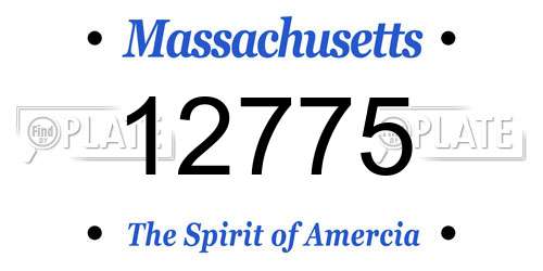 12775 Massachusetts License Plate
