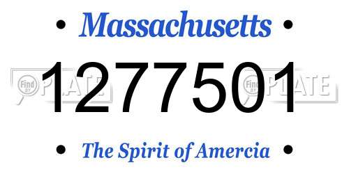 1277501 Massachusetts License Plate