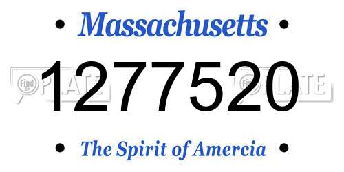 1277520 Massachusetts License Plate