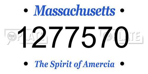 1277570 Massachusetts License Plate