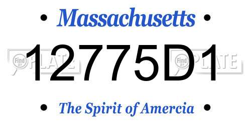12775D1 Massachusetts License Plate