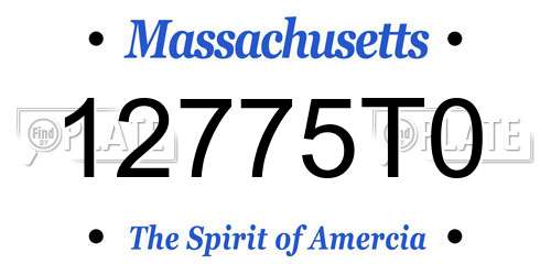 12775T0 Massachusetts License Plate