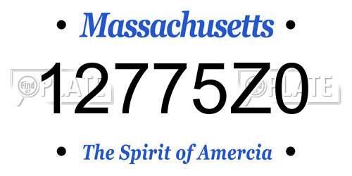 12775Z0 Massachusetts License Plate