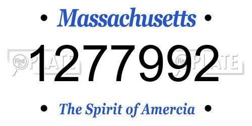 1277992 Massachusetts License Plate