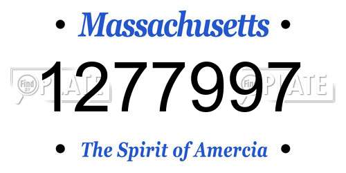 1277997 Massachusetts License Plate