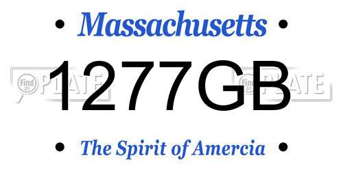 1277GB Massachusetts License Plate