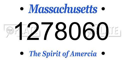 1278060 Massachusetts License Plate