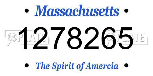 1278265 Massachusetts License Plate