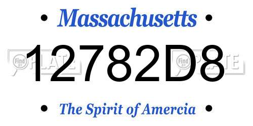 12782D8 Massachusetts License Plate