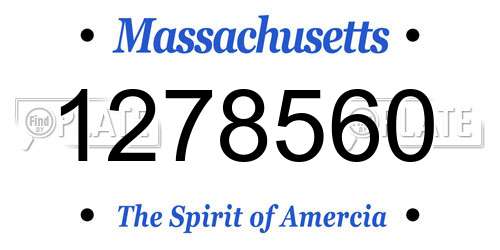 1278560 Massachusetts License Plate