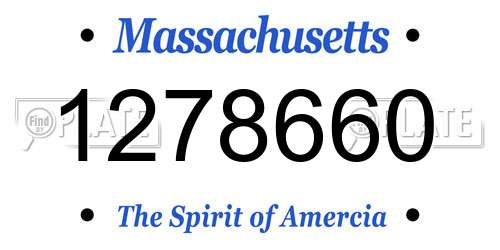 1278660 Massachusetts License Plate
