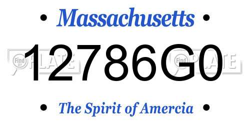 12786G0 Massachusetts License Plate