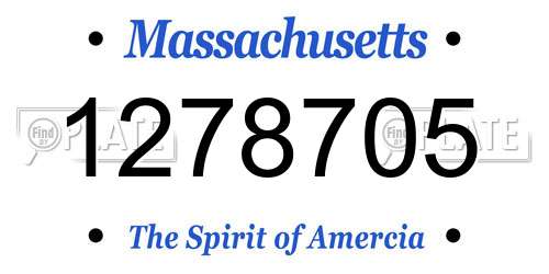1278705 Massachusetts License Plate