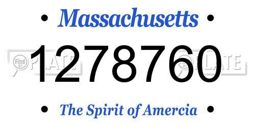 1278760 Massachusetts License Plate
