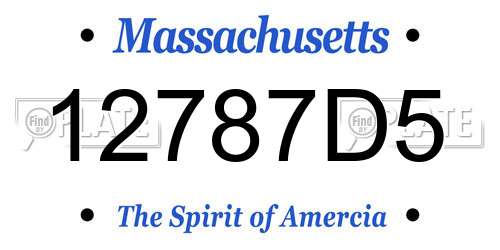 12787D5 Massachusetts License Plate