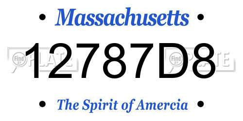 12787D8 Massachusetts License Plate