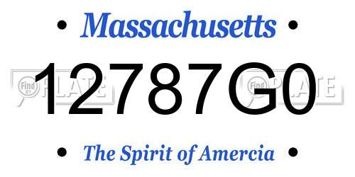 12787G0 Massachusetts License Plate