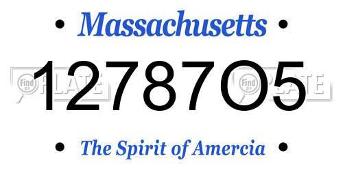 12787O5 Massachusetts License Plate