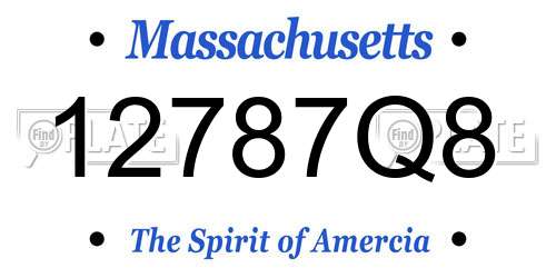 12787Q8 Massachusetts License Plate