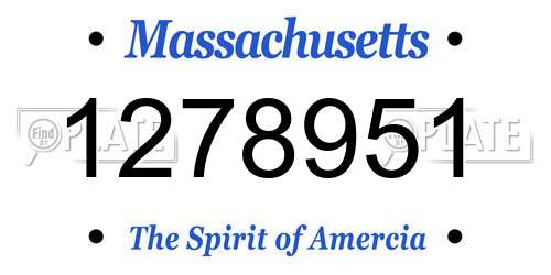 1278951 Massachusetts License Plate