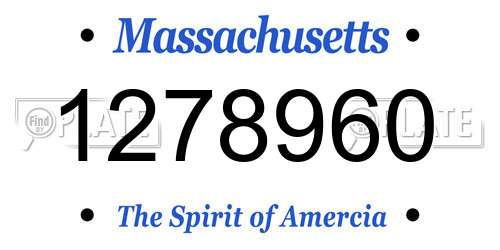 1278960 Massachusetts License Plate