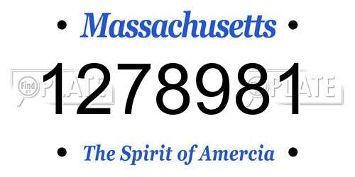 1278981 Massachusetts License Plate
