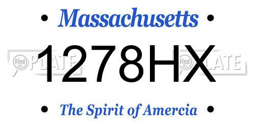 1278HX Massachusetts License Plate