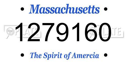 1279160 Massachusetts License Plate