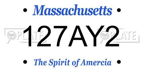127AY2 Massachusetts License Plate