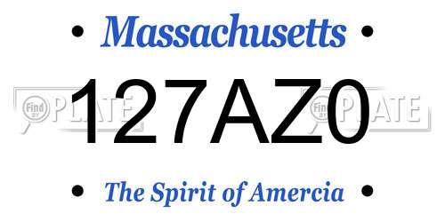127AZ0 Massachusetts License Plate