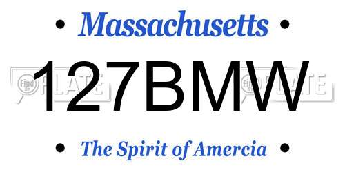 127BMW Massachusetts License Plate