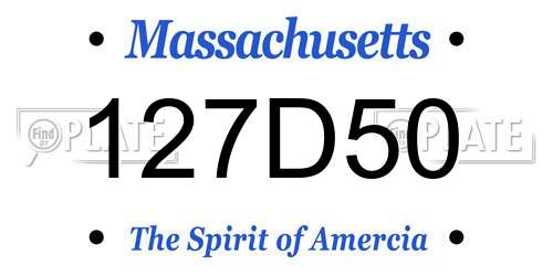 127D50 Massachusetts License Plate