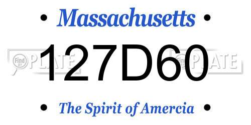 127D60 Massachusetts License Plate