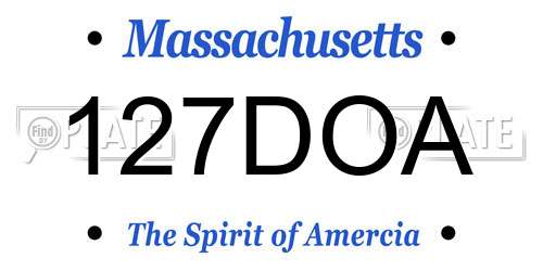 127DOA Massachusetts License Plate