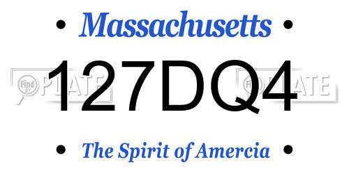 127DQ4 Massachusetts License Plate
