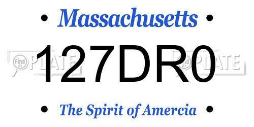 127DR0 Massachusetts License Plate