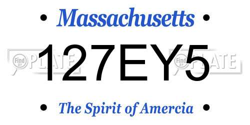 127EY5 Massachusetts License Plate