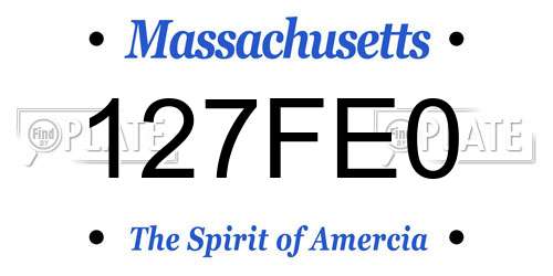 127FE0 Massachusetts License Plate