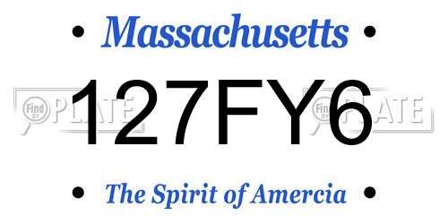 127FY6 Massachusetts License Plate