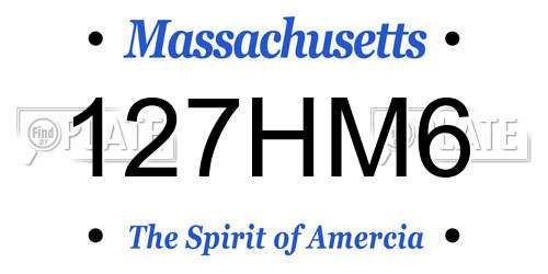 127HM6 Massachusetts License Plate