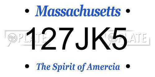 127JK5 Massachusetts License Plate