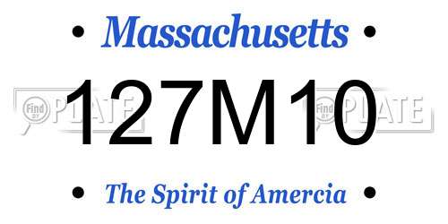 127M10 Massachusetts License Plate